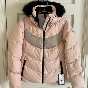 Rossignol Light Pink Jacket with Black Hood